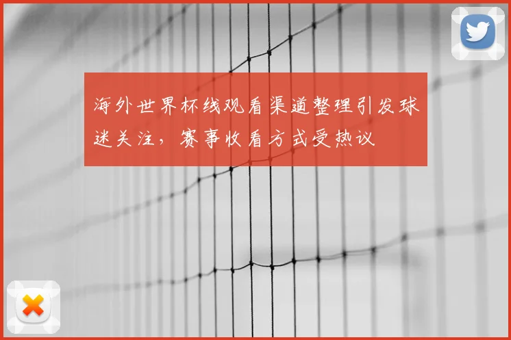 海外世界杯线观看渠道整理引发球迷关注,赛事收看方式受热议